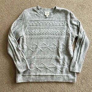 Gray Cable Knit Sweater